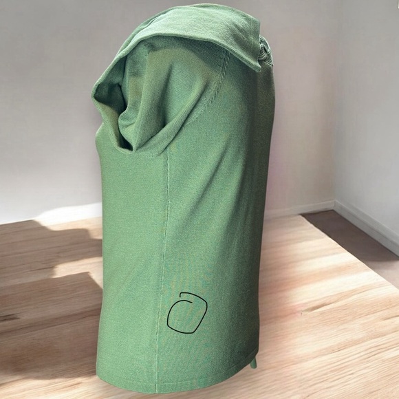 Ann Taylor Green Marino wool Blend Sweater Women's M Braided Boat Neck Chic Flaw - Picture 7 of 10